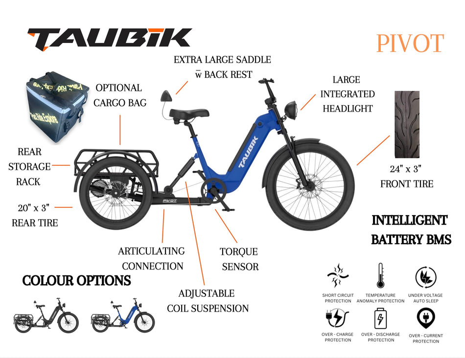 2026 Taubik PIVOT Electric Trike E-Tricycle