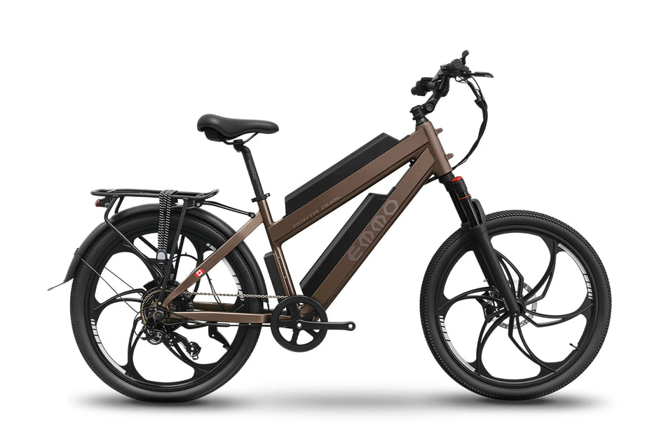 Emmo Monta Dual - Premium Electric Commuter Bike - Phoenix Red/Expresso Brown