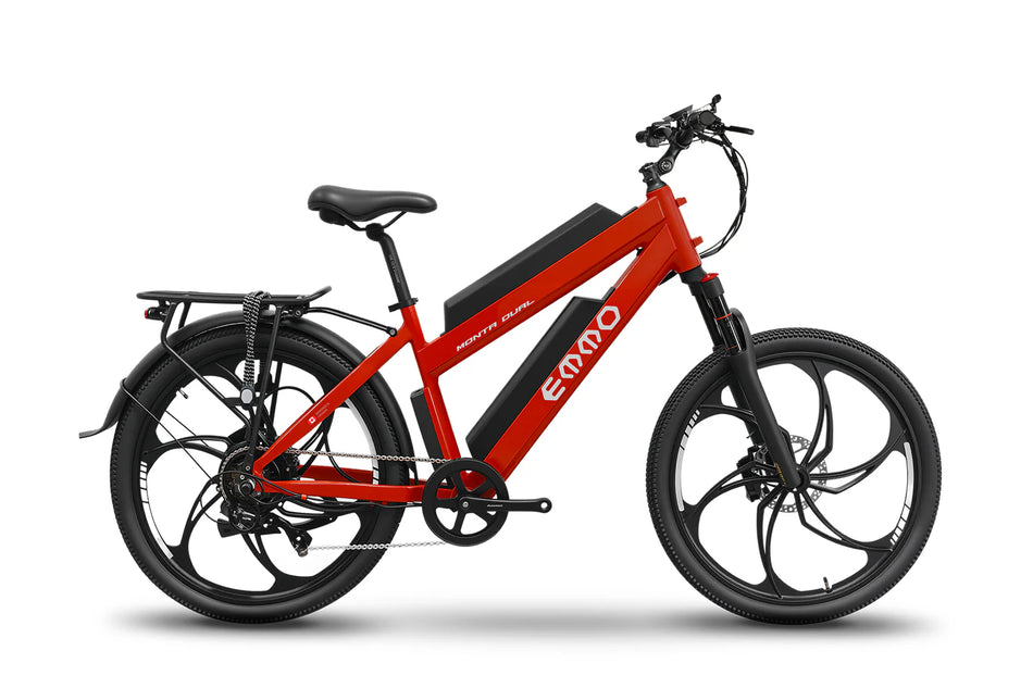 Emmo Monta Dual - Premium Electric Commuter Bike - Phoenix Red/Expresso Brown
