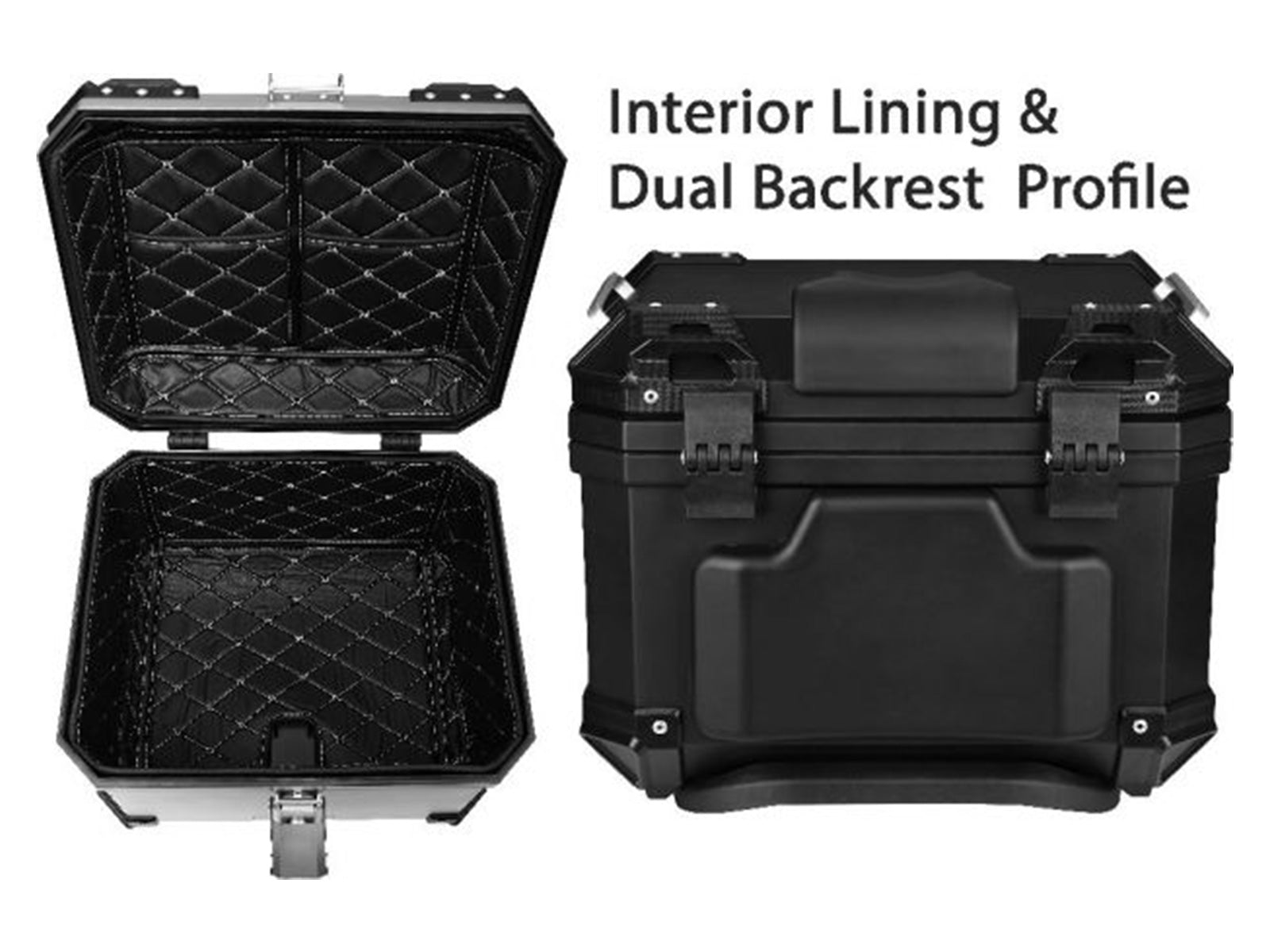 Tail Storage Box - 57L Black Motorcycle & Scooter Trunk, PHX Gen2